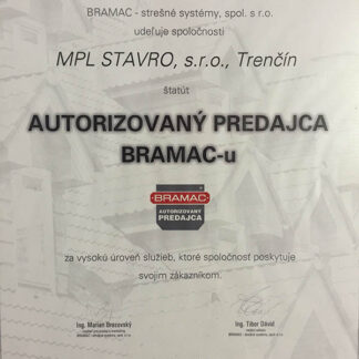 Bramac certifikát