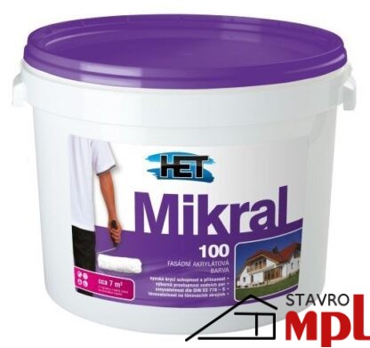HET Fasádna čisto akrylatová hladka farba Mikral 100